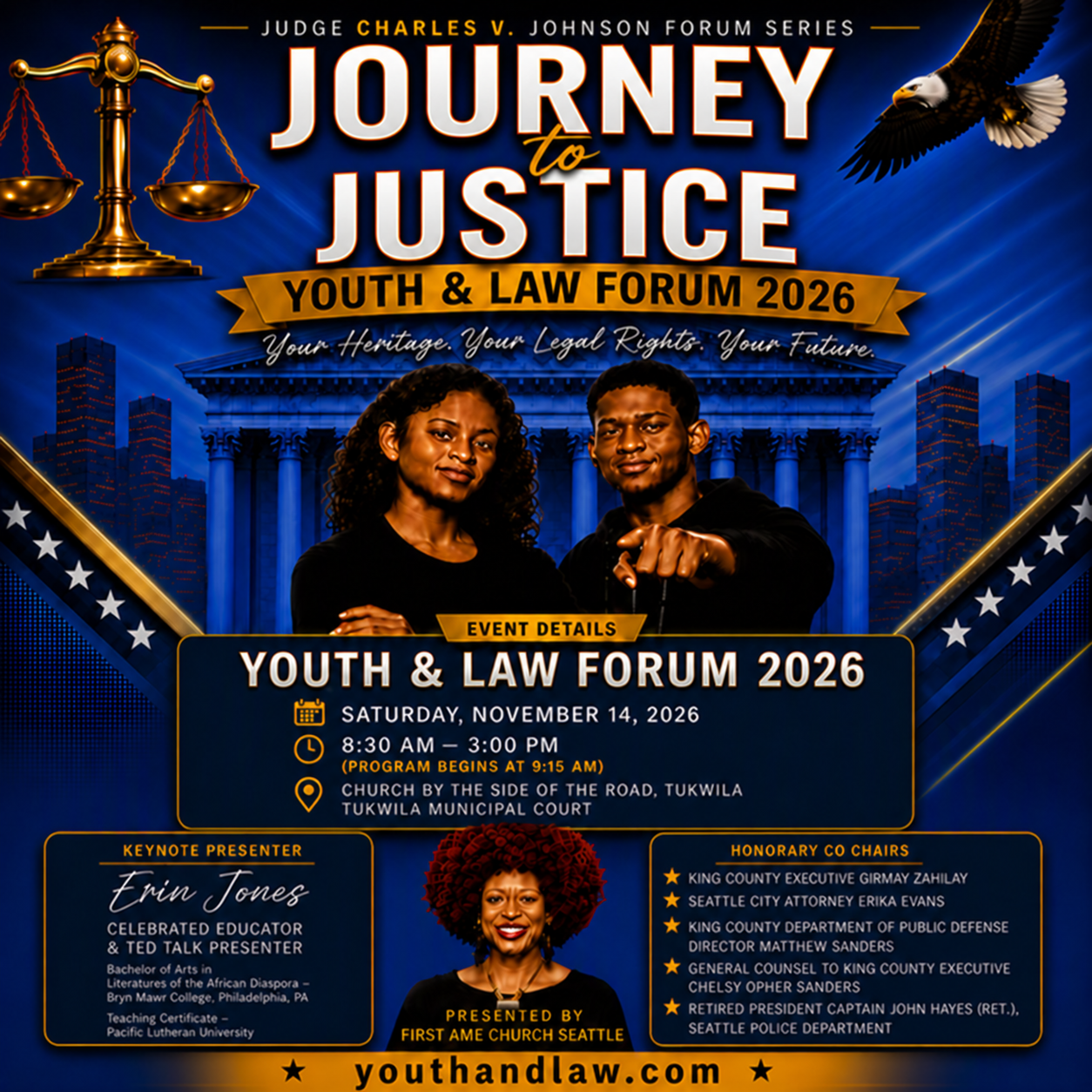 36th Annual Judge Charles V. Johnson Youth and Law Forum flyer